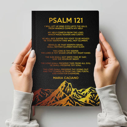 Personalized Psalm 121 Bible Cover – Custom Name | Personalized Leather Notebook