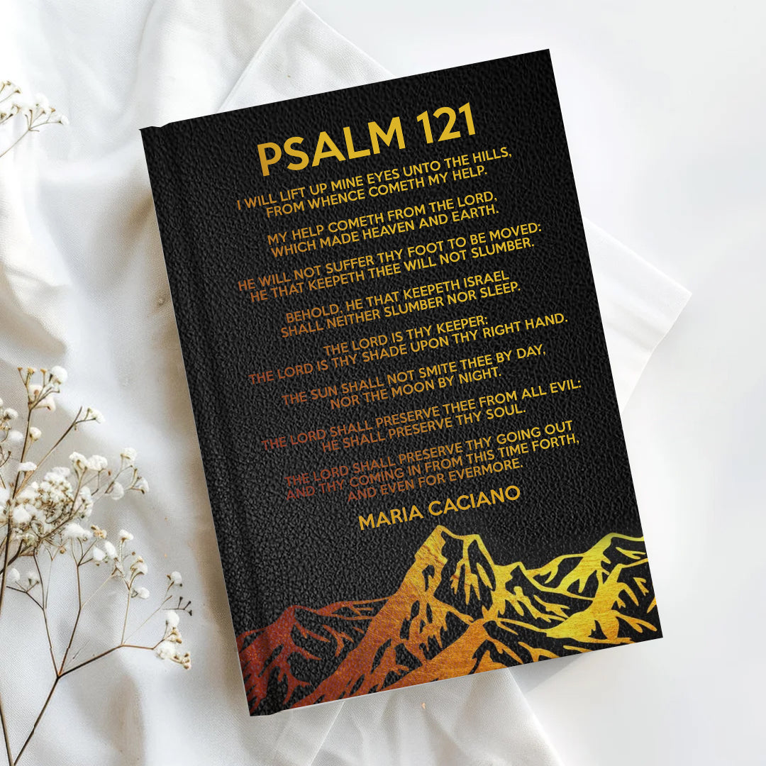 Personalized Psalm 121 Bible Cover – Custom Name | Personalized Leather Notebook