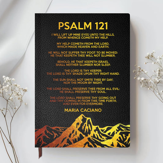 Personalized Psalm 121 Bible Cover – Custom Name | Personalized Leather Notebook