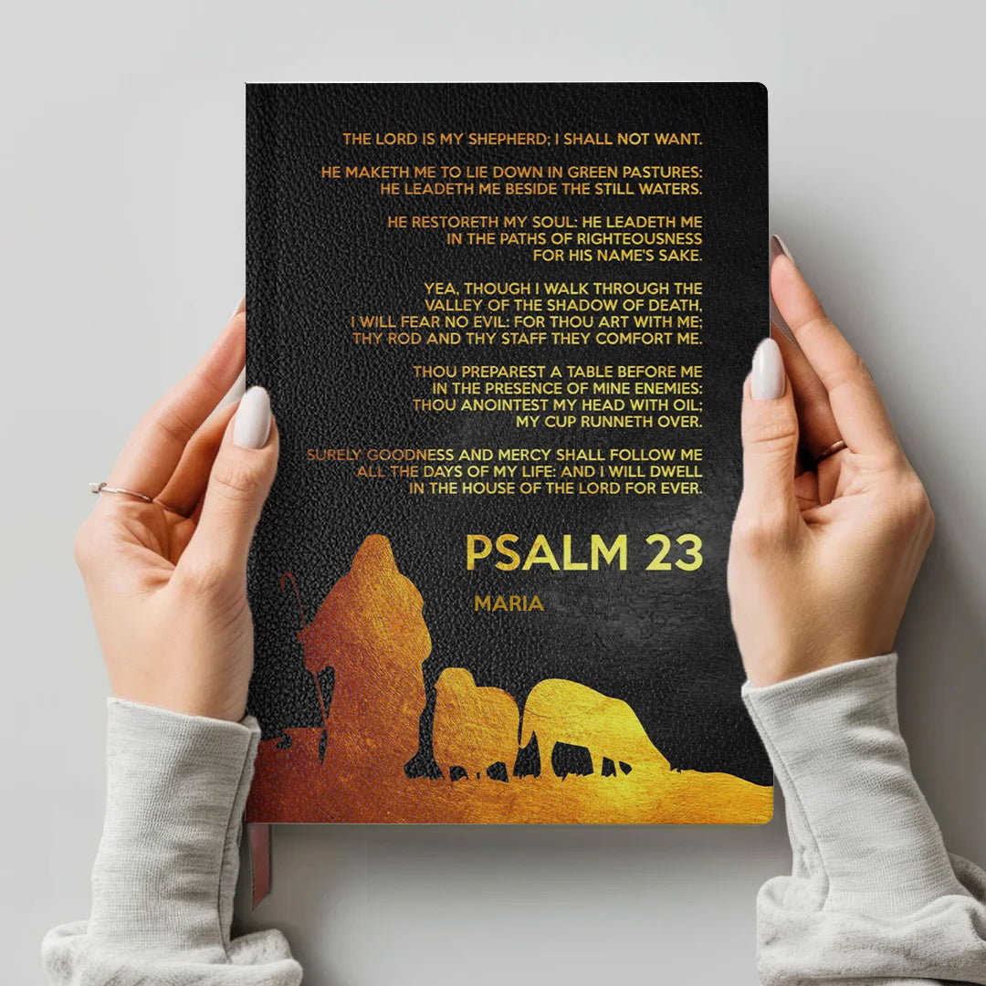 Personalized Psalm 121 Bible Cover – Custom Name | Personalized Leather Notebook
