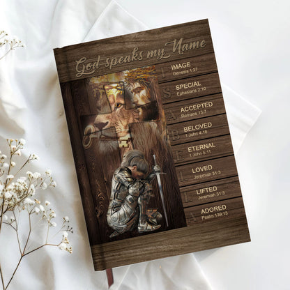 Personalized Leather Notebook – Custom Name & Skin Tone with Bible Verses for Each Letter | Christian Gift for Men & Women