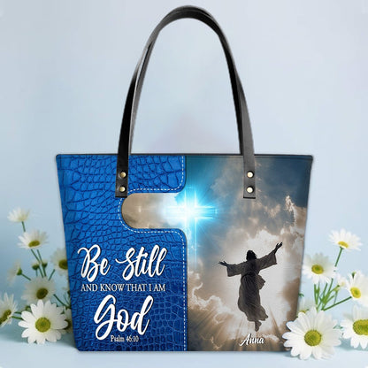 Personalized Leather Tote Bag Luxury – Custom Christian Bible Verse Tote by CHRISTIANARTBAG