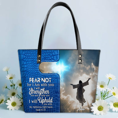 Personalized Leather Tote Bag Luxury – Custom Christian Bible Verse Tote by CHRISTIANARTBAG