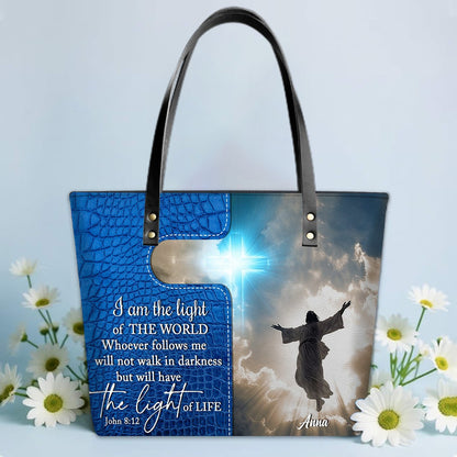 Personalized Leather Tote Bag Luxury – Custom Christian Bible Verse Tote by CHRISTIANARTBAG