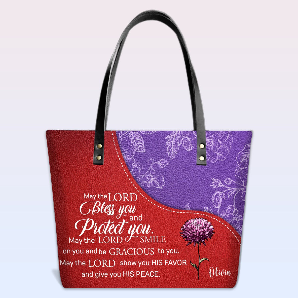 Personalized Leather Handbag – Christian Bible Verse Tote by CHRISTIANARTBAG | Faith-Inspired Gift for Women