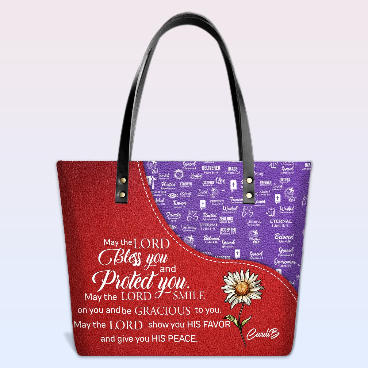 Personalized Leather Handbag – Christian Bible Verse Tote by CHRISTIANARTBAG | Faith-Inspired Gift for Women