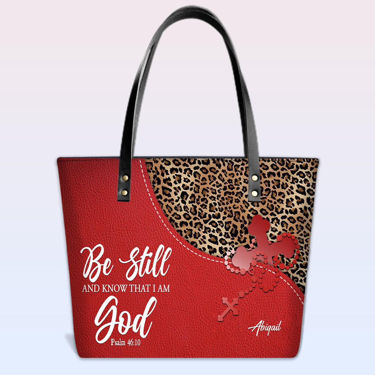 Personalized Christian Leather Tote Bag Luxury – Bible Verse Handbag by CHRISTIANARTBAG