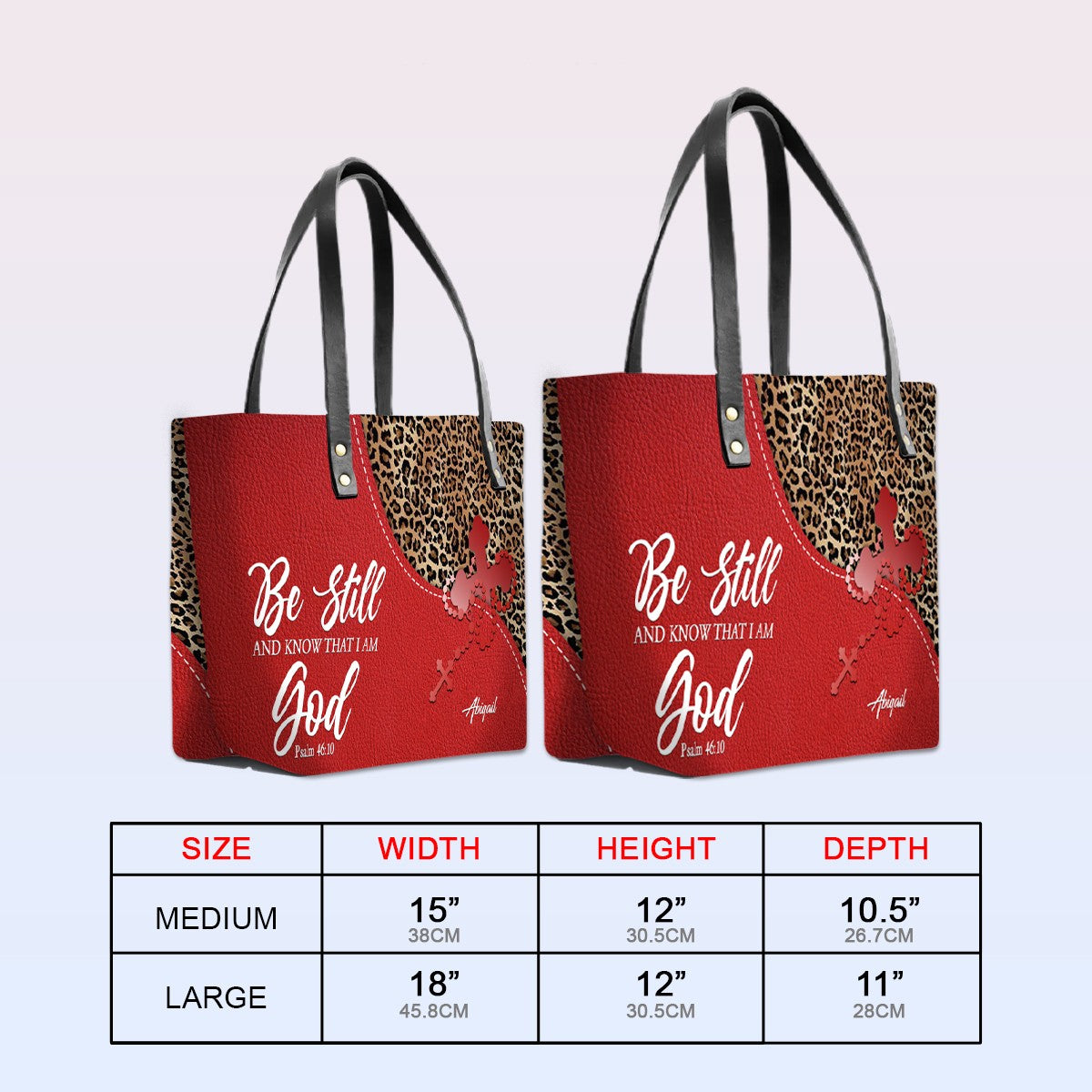 Personalized Christian Leather Tote Bag Luxury – Bible Verse Handbag by CHRISTIANARTBAG