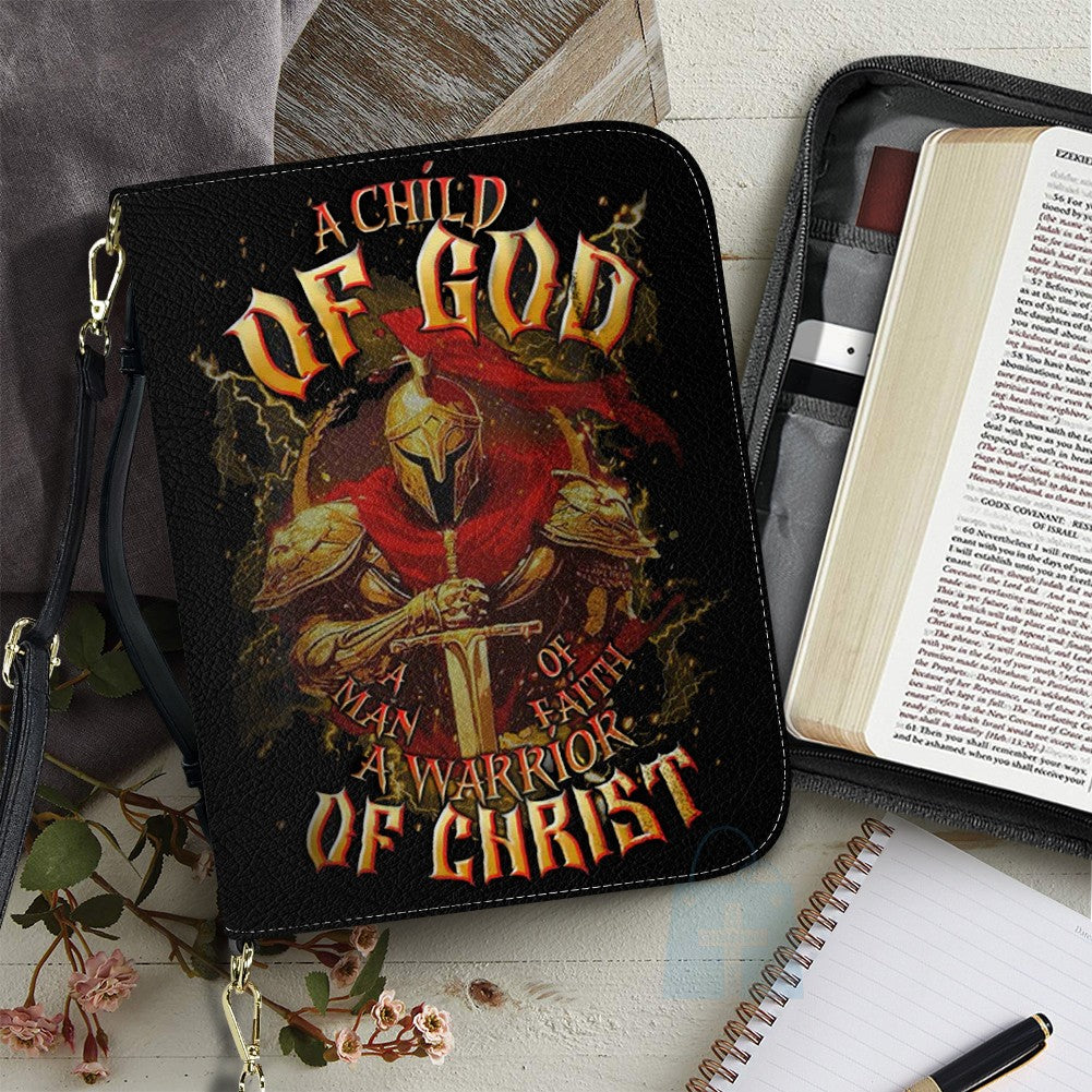 CHRISTIANARTBAG Bible Cover | A Child Of GOD A Warrior Of Christ - Personalized Bible Cover for Men - Christian Gifts - CAB01050625