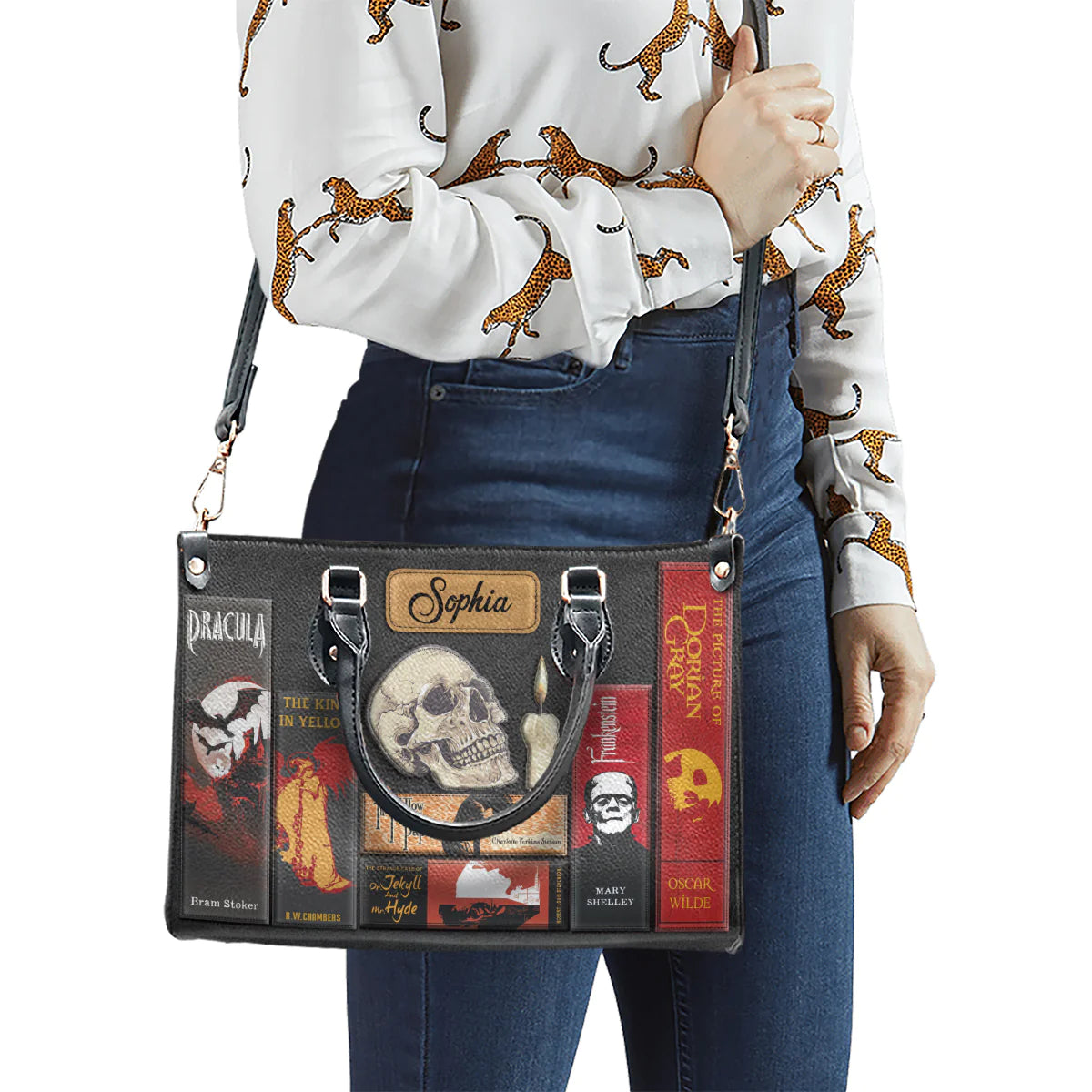 Christianartbag Novel Bags, Personalized Leather Handbags for Literary Enthusiasts, Horror Leather Handbag, CABHN01281223. - Christian Art Bag