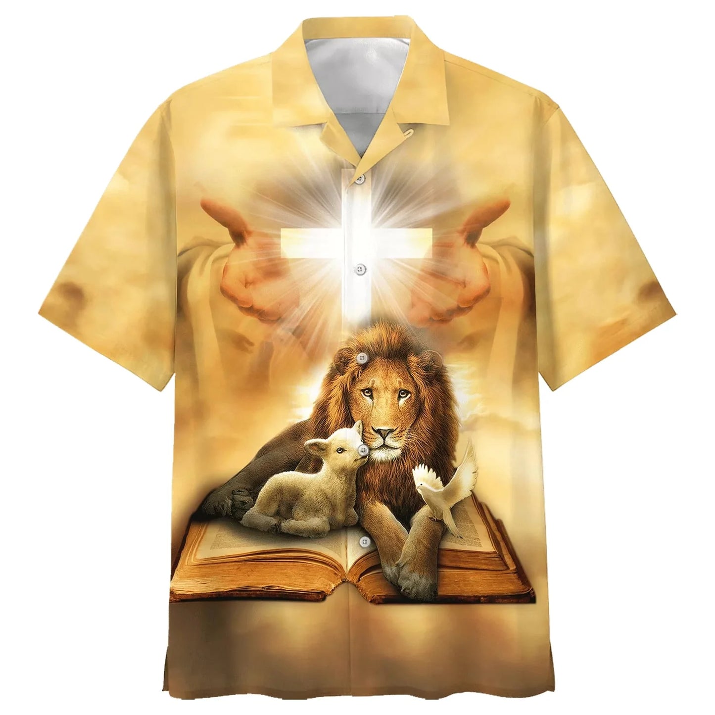 Christianartbag Hawaiian Shirt, Lion Of Judah Lamb Of God Jesus Christ Hawaiian Shirt, Christian Hawaiian Shirts For Men & Women. - Christian Art Bag