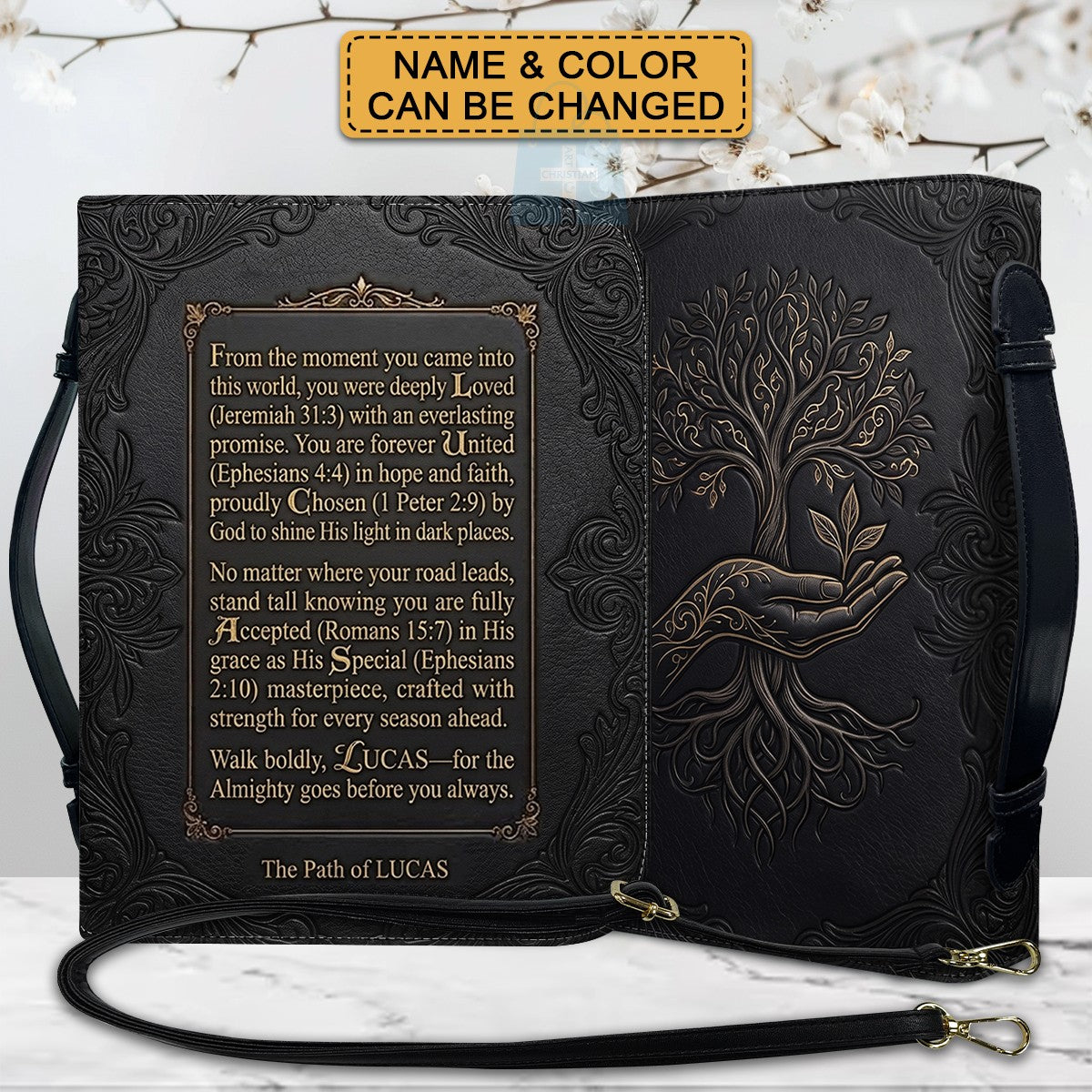 Personalized Name Acrostic Bible Story Cover | Custom Colors & Verses - CHRISTIANARTBAG 01090426