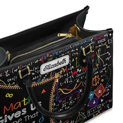 Christianartbag Teacher Bags, Custom Leather Handbags for Teachers, Gift For Teacher, Design Handbag, Math Gives Us Hope That Every Problem Has A Solution Handbag, CAB02281223. - Christian Art Bag