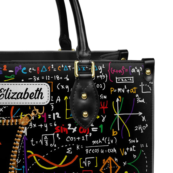 Christianartbag Teacher Bags, Custom Leather Handbags for Teachers, Gift For Teacher, Design Handbag, Math Gives Us Hope That Every Problem Has A Solution Handbag, CAB02281223. - Christian Art Bag