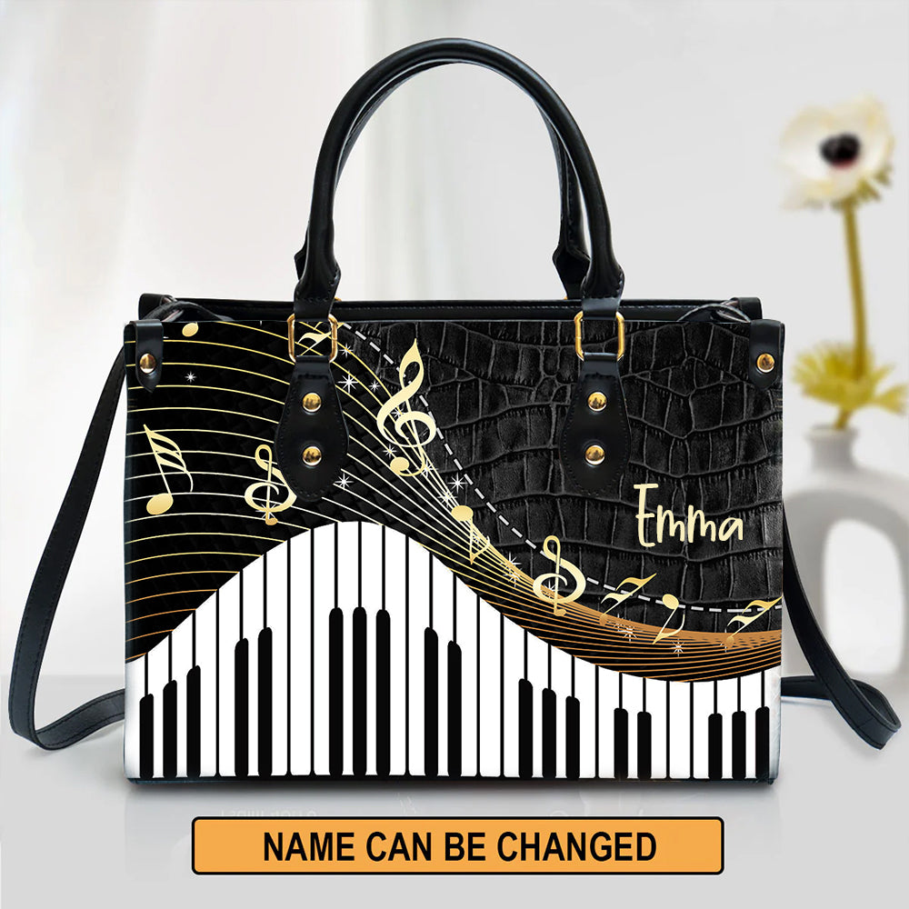 Gifts For Women, Piano Music Notes Pattern Luxury Designer Shoulder Bag Pu Leather Handbags Women High Quality Crossbody Bags Female. - Christian Art Bag