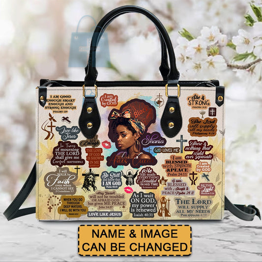 Christianartbag Handbags, Personalized Designs with Women of Color, Bible Verses, and Zodiac Signs – Add Your Name for a Unique Touch, Handbag Design, Black Women Leather Handbag, Gifts for Women, CABLTB01191223. - Christian Art Bag