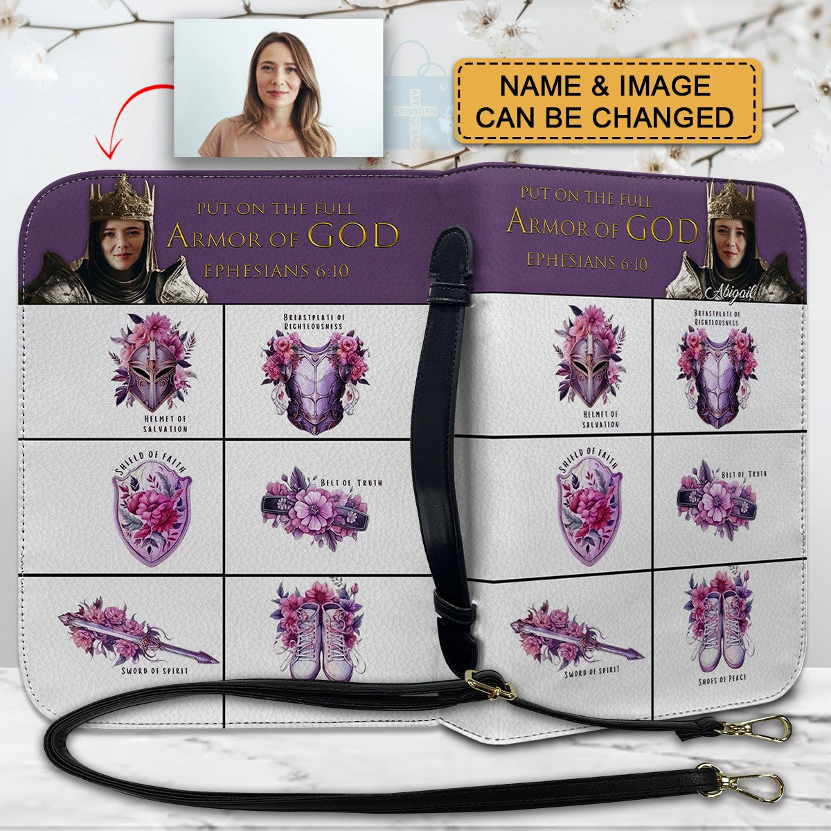 CHRISTIANARTBAG Bible Cover - Put On The Full Armor Of GOD - Custom Name and Image - Personalized Bible Cover, CABBBCV01051925.