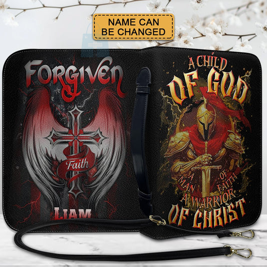 CHRISTIANARTBAG Bible Cover | A Child Of GOD A Warrior Of Christ - Personalized Bible Cover for Men - Christian Gifts - CAB01050625