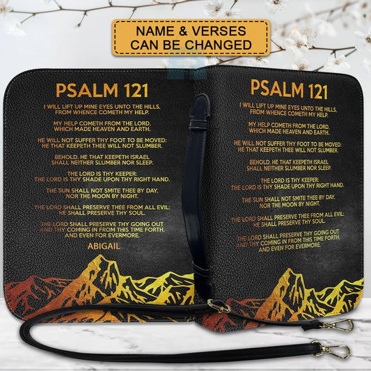 CHRISTIANARTBAG Bible Cover - Vintage Golden Style Bible Verses Psalm 121 - Personalized Bible Cover – Custom Name – CHRISTIANARTBAG Gift for Christians CAB01290625