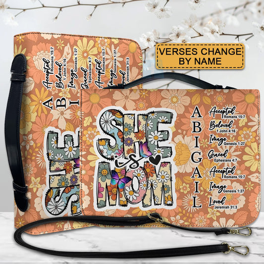CHRISTIANARTBAG Bible Cover - Uncover the sacred meaning of your name - She is Mom - Personalized Bible Cover Flower Retro, CABBBCV01051825.