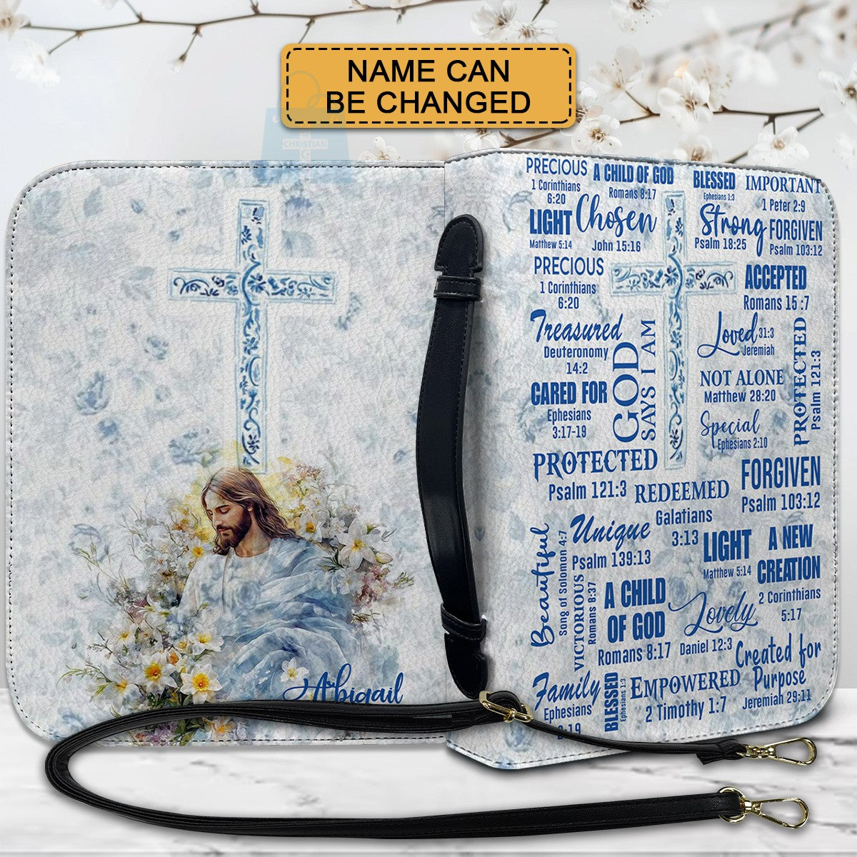 CHRISTIANARTBAG Bible Cover - GOD Says I AM – Custom Name – CHRISTIANARTBAG Gift for Christians CAB01280525