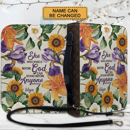 CHRISTIANARTBAG Bible Cover - She Who Kneels Before GOD - Personalized Bible Cover – Custom Name – CHRISTIANARTBAG Gift for Christians CAB02280525