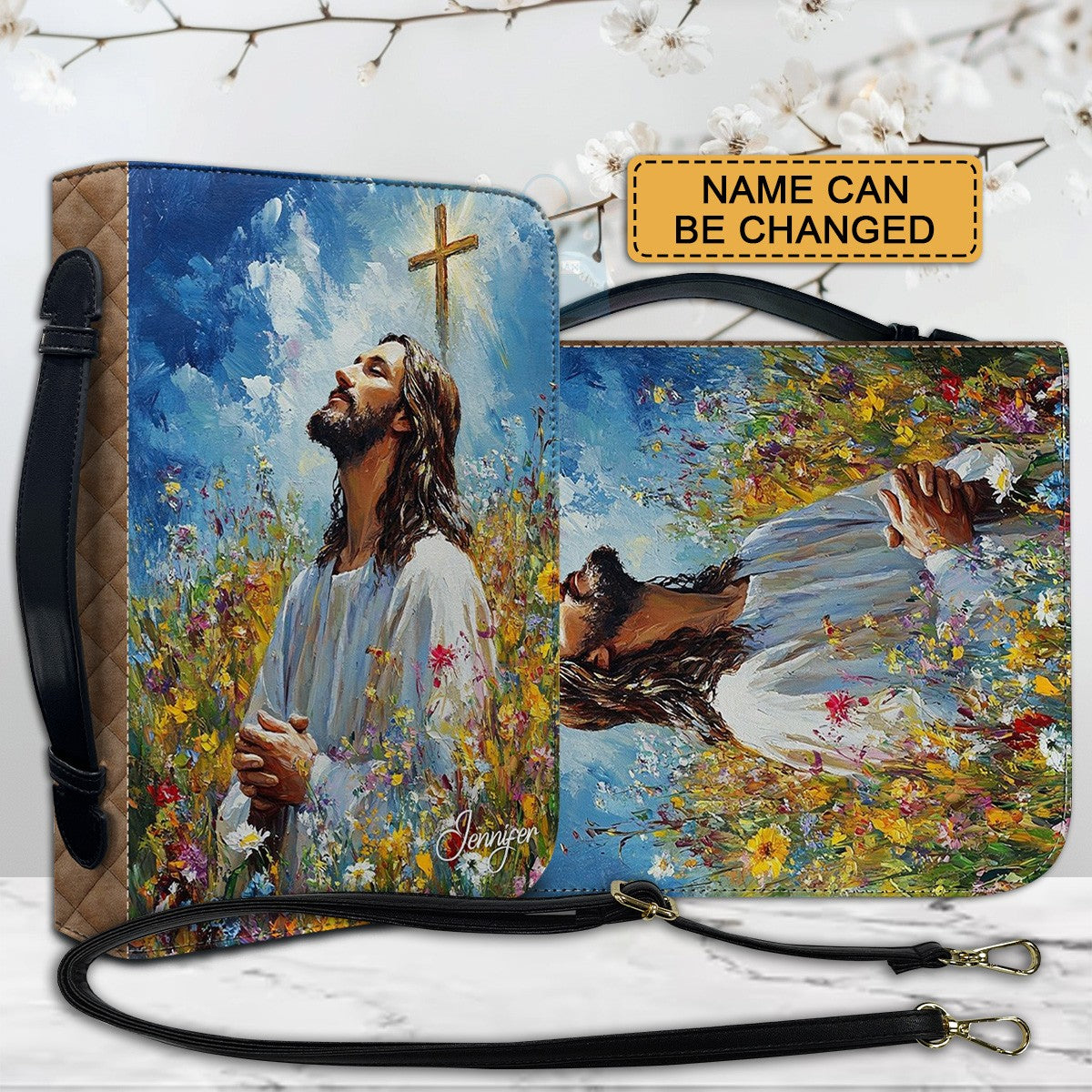 Christianart Bible Cover - God Blessed The Broken Road Christian Bible Cover - Personalized Bible Cover - CABBBCV03021025