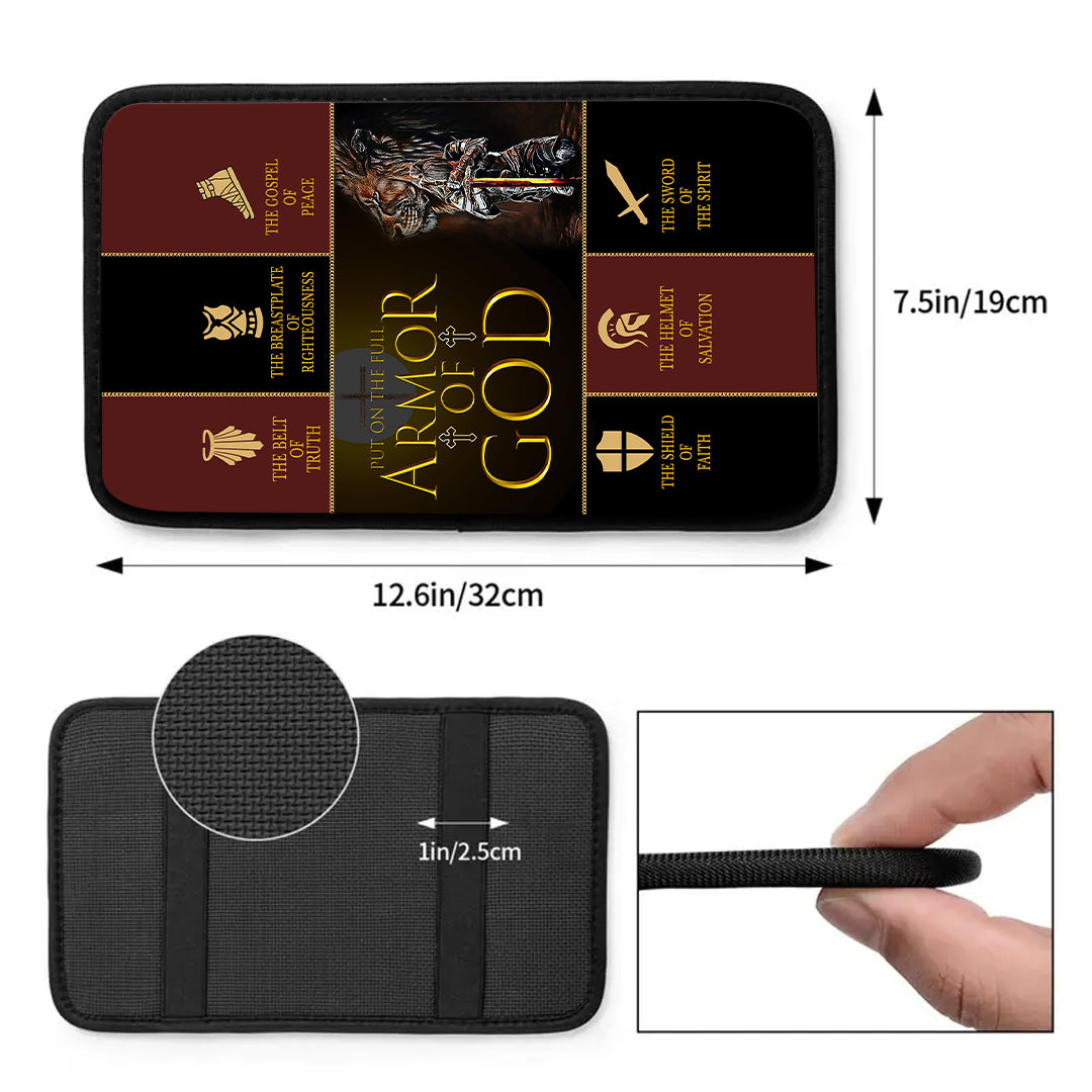 Christianartbag Armrest Accessories Car, Armor Of GOD, Enhance Comfort and Protect Your Armrest with the Live Laugh Love Center Console Armrest Pad, CAB07260923. - Christian Art Bag