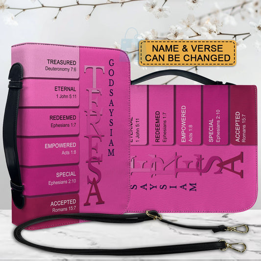 CHRISTIANARTBAG Bible Cover Pink - Uncover the sacred meaning of your name - Personalized Bible Cover Soft purples, pastel pinks, serene gradients, magical dusk tones, CABBBCV0111325