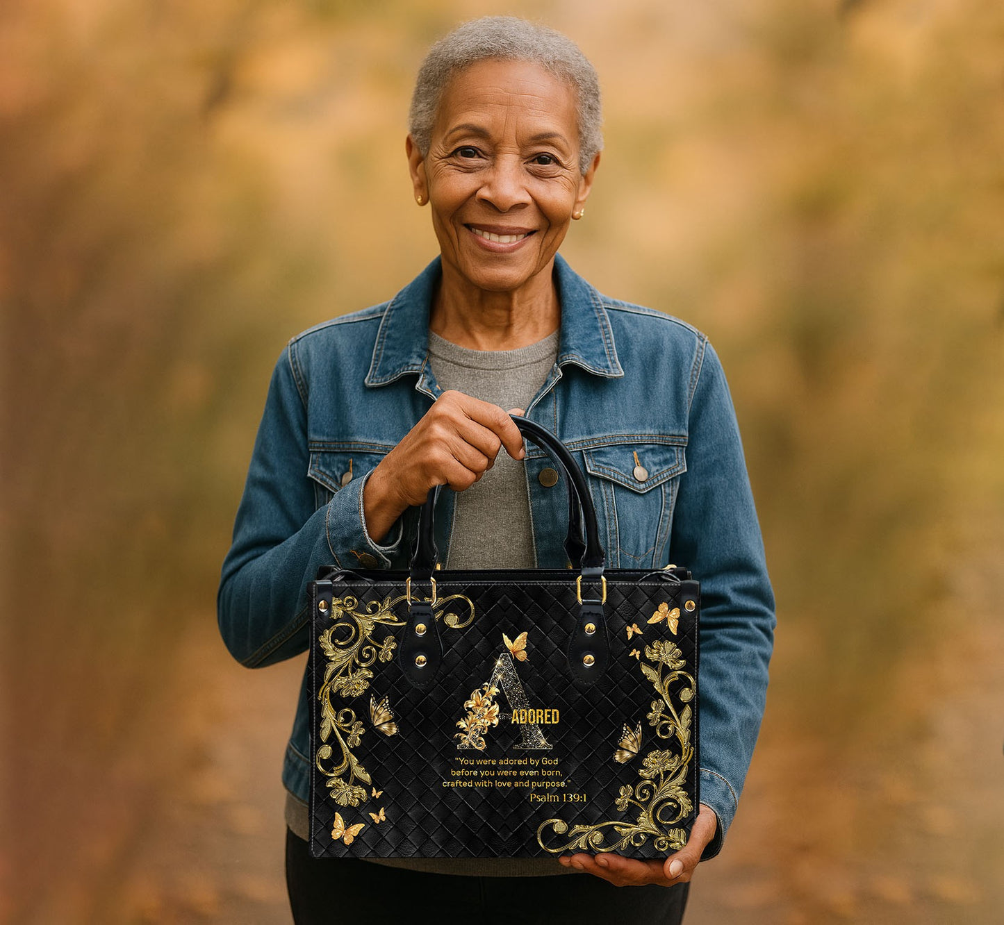 CHRISTIANARTBAG Handbags - Personalized Christian Handbag with Bible Verse – A to Z Alphabet Design – Your Letter, Your Verse, Your Faith – Inspirational Gift for Moms - CABLTB01062425