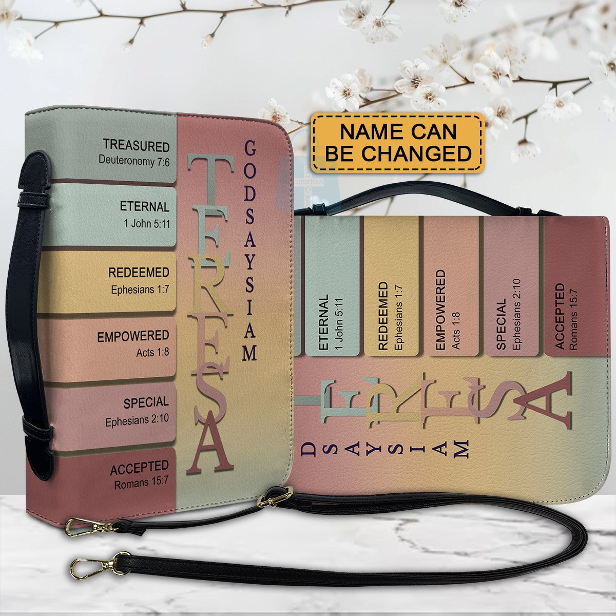 CHRISTIANARTBAG Bible Cover Soft Autumn - Uncover the sacred meaning of your name - Personalized Bible Cover Warm pastels, fall-inspired, muted elegance, seasonal transitions, CABBBCV02111924.