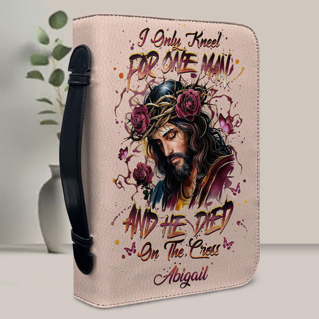 CHRISTIANARTBAG Bible Cover - I Only Kneel For One Man - Personalized Bible Cover – Custom Name – CHRISTIANARTBAG Gift for Christians CAB09280625