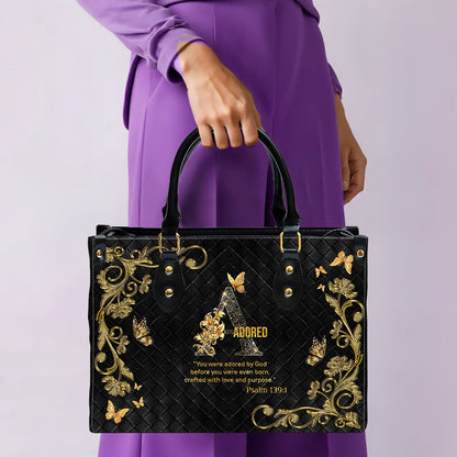 CHRISTIANARTBAG Handbags - Personalized Christian Handbag with Bible Verse – A to Z Alphabet Design – Your Letter, Your Verse, Your Faith – Inspirational Gift for Moms - CABLTB01062425