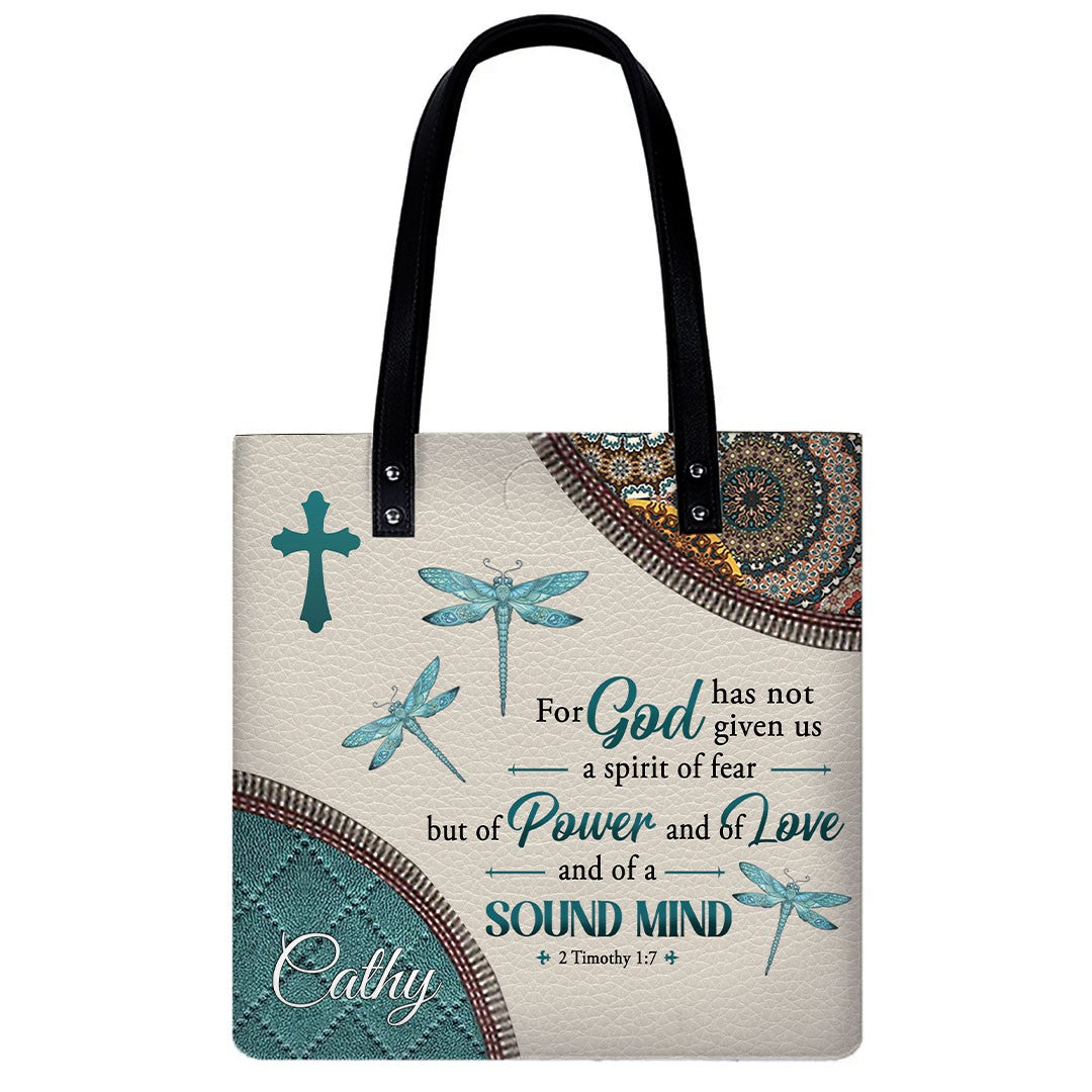 Christianart Designer Handbags, For God Has Not Given Us A Spirit Of Fear 2 Timothy 1 7 Dragonfly Mandala, Personalized Gifts, Gifts for Women.