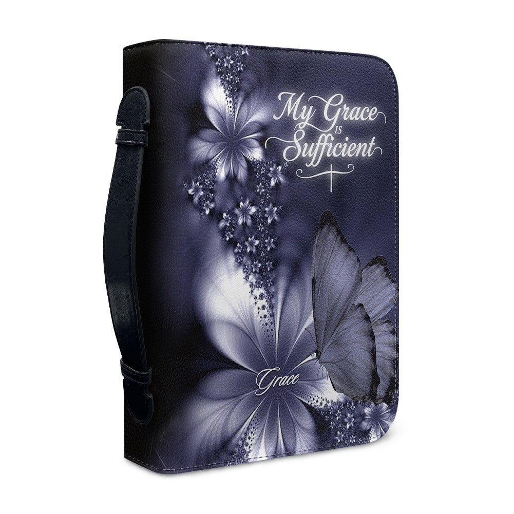Custom Name Bible Cover - "I Can Do All Things" Butterfly Design - Premium Christian Art Bag for Her