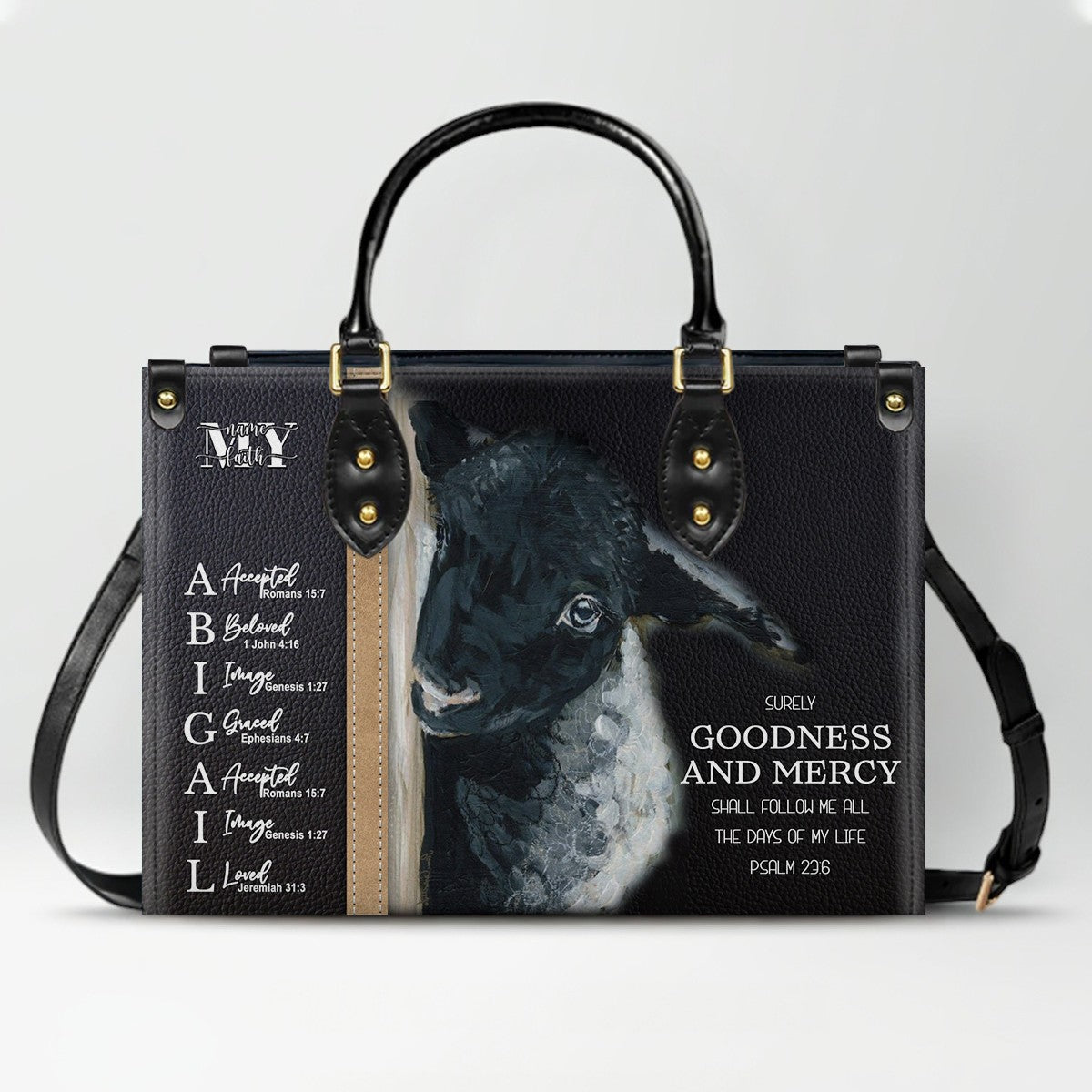 Personalized Christian Leather Handbag with Name – Custom Faith Gift for Women | CHRISTIANARTBAG CAB020626