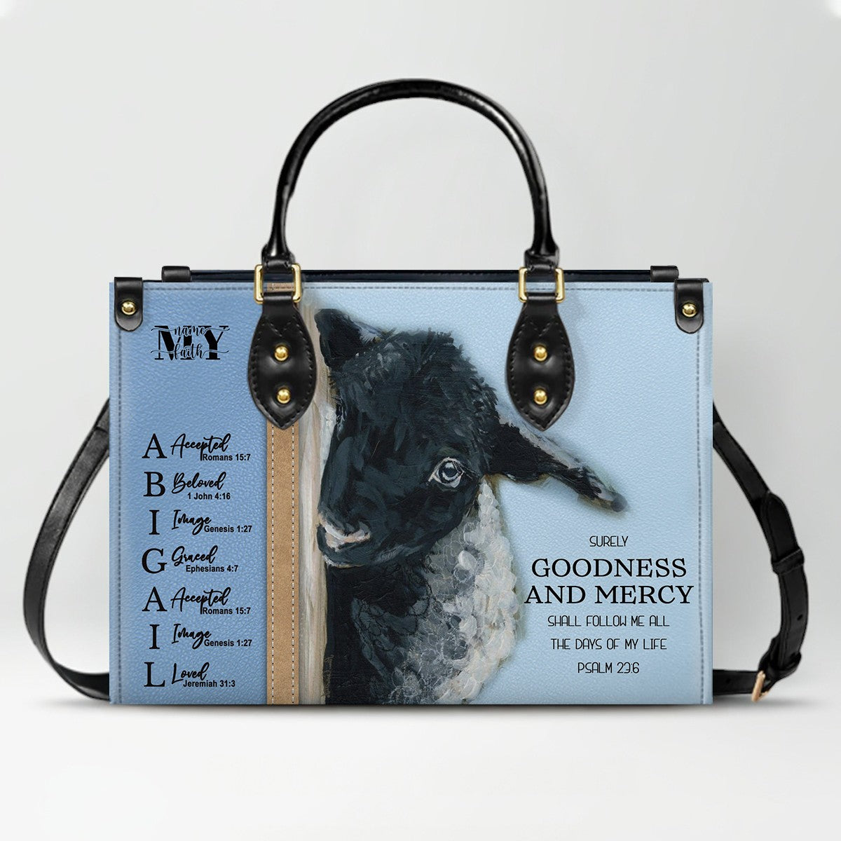 Personalized Christian Leather Handbag with Name – Custom Faith Gift for Women | CHRISTIANARTBAG CAB020626