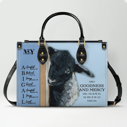 Personalized Christian Leather Handbag with Name – Custom Faith Gift for Women | CHRISTIANARTBAG CAB020626