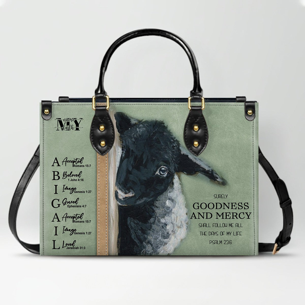 Personalized Christian Leather Handbag with Name – Custom Faith Gift for Women | CHRISTIANARTBAG CAB020626