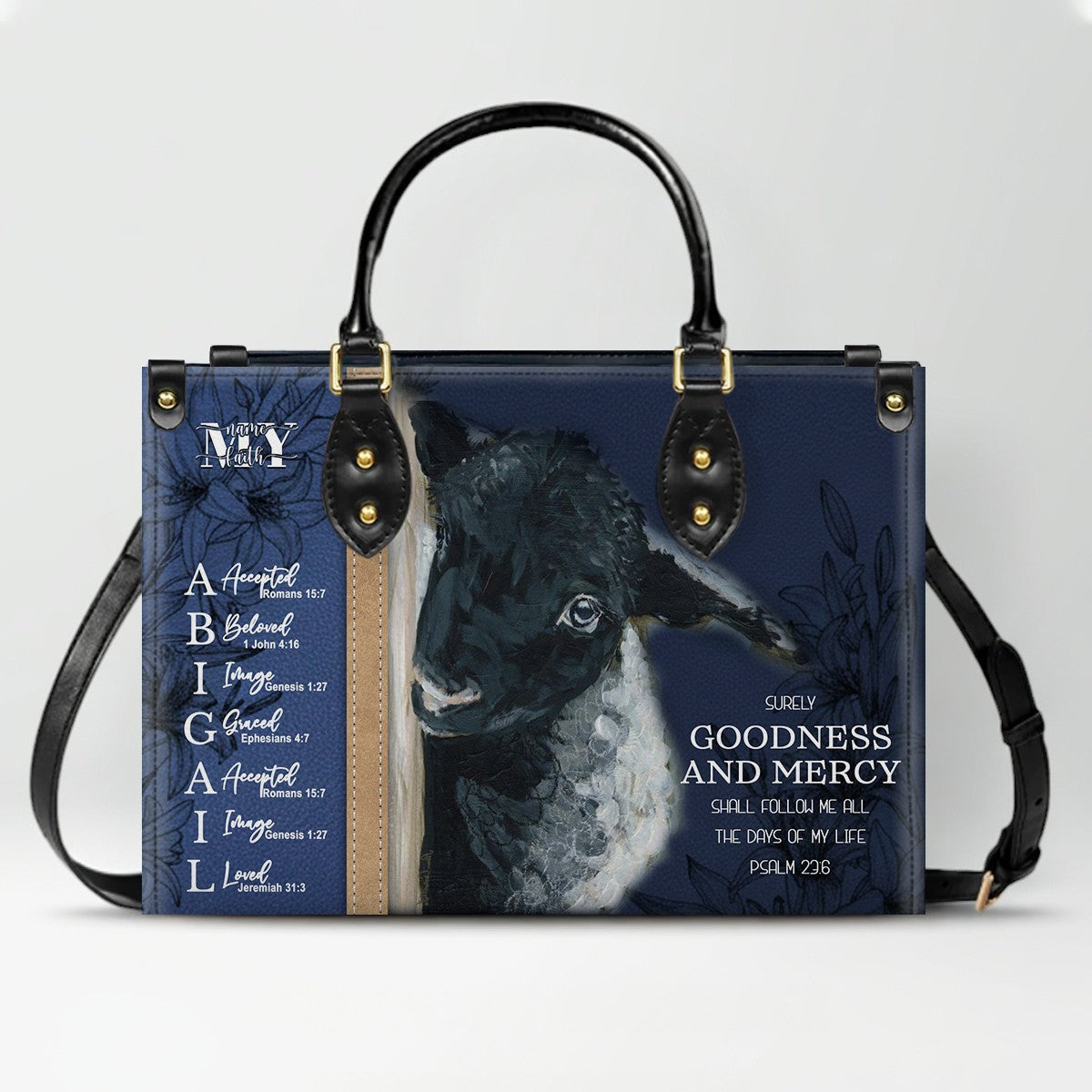 Personalized Christian Leather Handbag with Name – Custom Faith Gift for Women | CHRISTIANARTBAG CAB020626