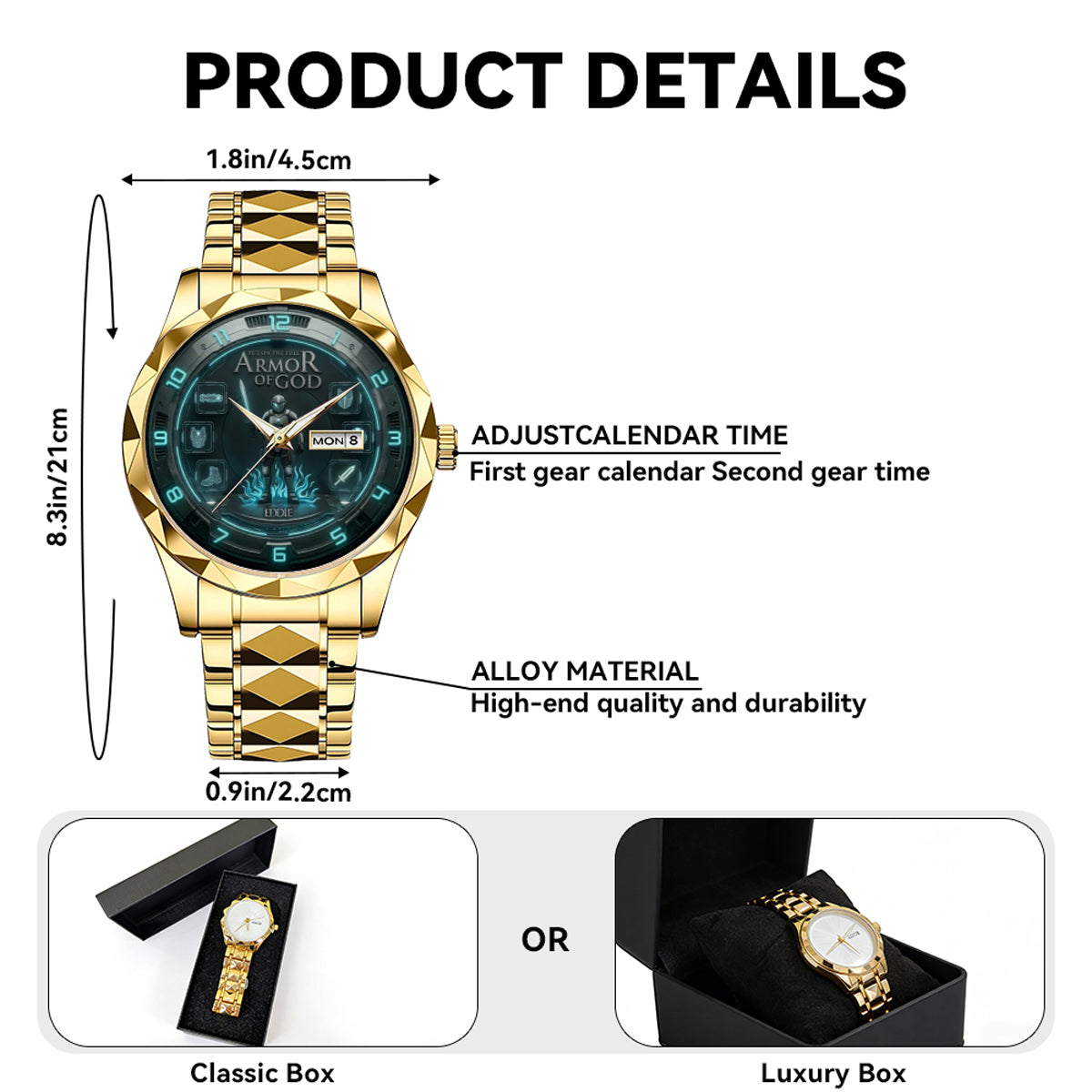 The Armor of God Collection: Personalized Luxury Men’s Women's Watches by CHRISTIANARTBAG CAB01060226