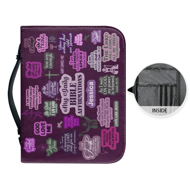 Christianartbag Bible Cover, My Daily Bible Affirmations Purple Bible Cover, Personalized Bible Cover, Purple Bible Cover, Christian Gifts, CAB171223. - Christian Art Bag