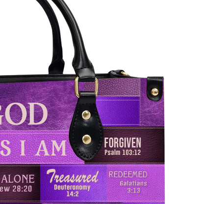 Christianartbag Handbags, God Says You Are Leather Handbag Purple, Personalized Bags, Gifts for Women, Christmas Gift, CABLTB02220923. - Christian Art Bag