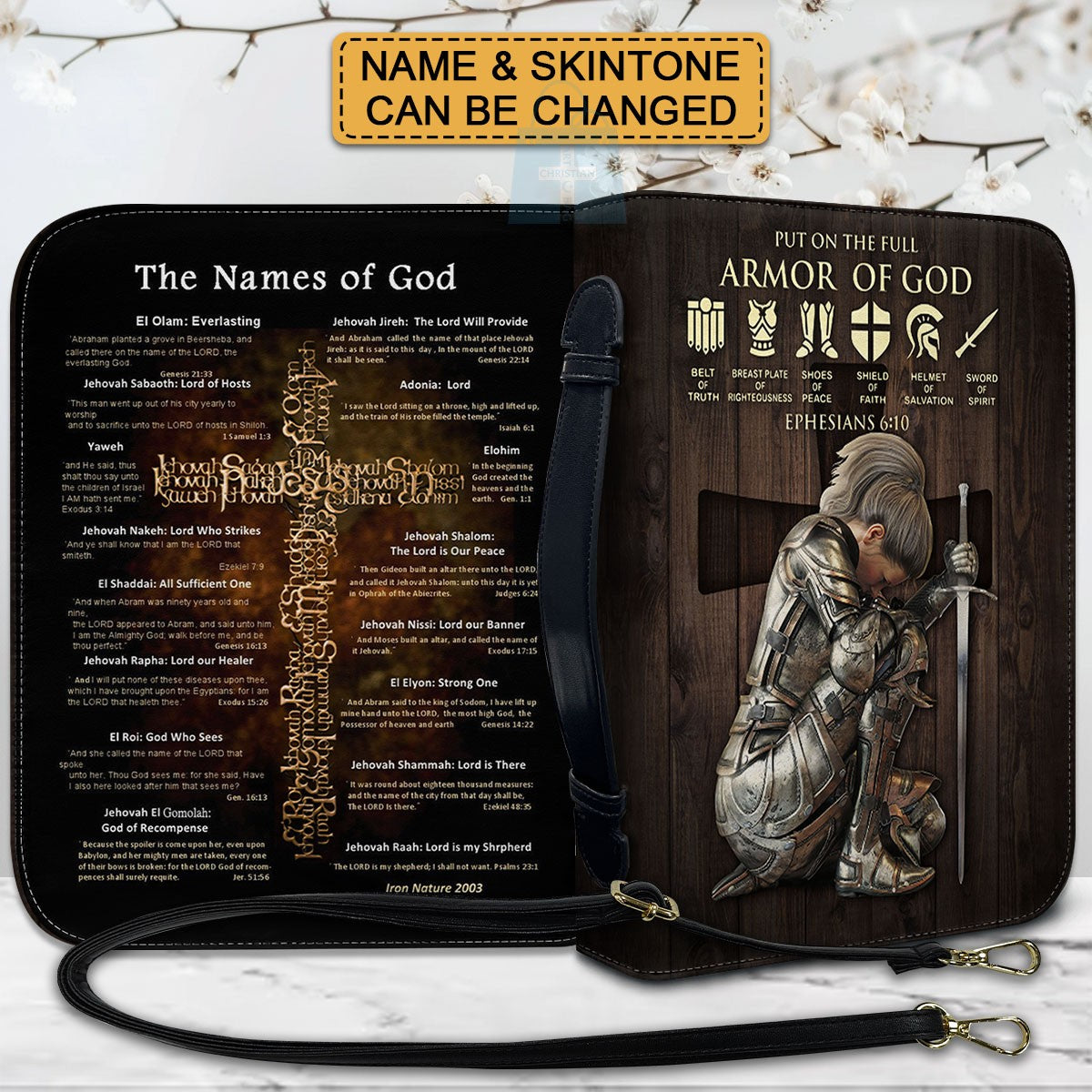 Personalized Armor of God Bible Cover – Custom Name & Scripture Christian Gift