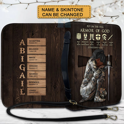 Personalized Armor of God Bible Cover – Custom Name & Scripture Christian Gift