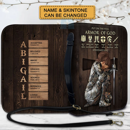 Personalized Armor of God Bible Cover – Custom Name & Scripture Christian Gift