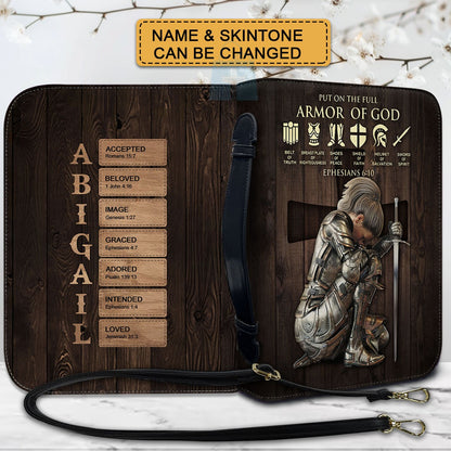 Personalized Armor of God Bible Cover – Custom Name & Scripture Christian Gift