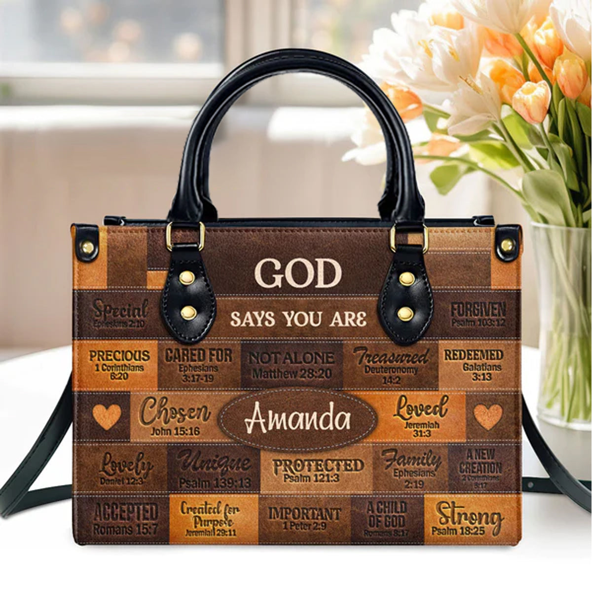 Christianartbag Handbags, God Says You Are Leather Bags, Personalized Bags, Gifts for Women, Christmas Gift, CABLTB01040823. - Christian Art Bag