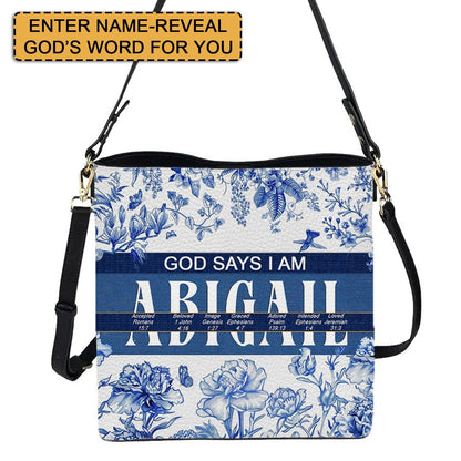 Personalized Christian Bucket Bag – Personalized Leather Bucket Bag with Custom Name & Bible Verse Meaning