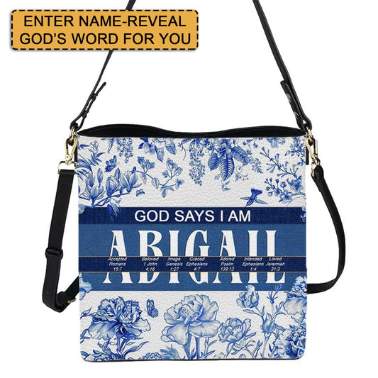 Personalized Christian Bucket Bag – Personalized Leather Bucket Bag with Custom Name & Bible Verse Meaning